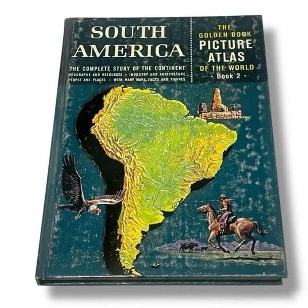 The Golden Book Picture Atlas South America Book 2 1960 Vintage Hardcover